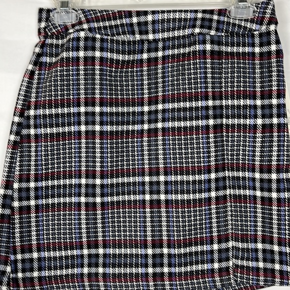 Plaided Mini Skirt Blue & Black Side Split Back Zipper Juniors Size Small - Picture 3 of 9